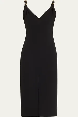 PRABAL GURUNG V-Neck Sleeveless Slit Midi Dress