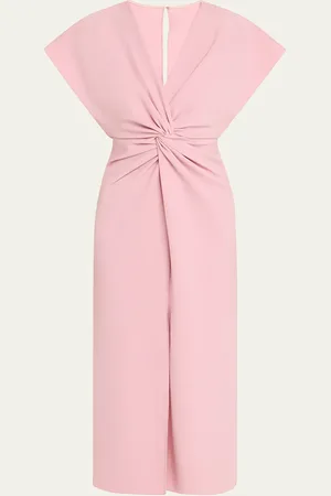 PRABAL GURUNG Front Twist V-Neck Midi Dress