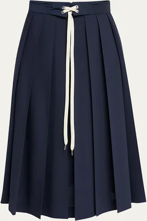 Moncler Pleated A-Line Midi Skirt