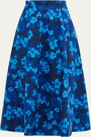ULLA JOHNSON Vianne Floral A-Line Midi Skirt