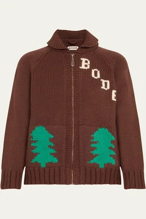 BODE Fir Shawl Collar Wool Cardigan