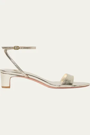 Loeffler Randall Alice Metallic Leather Kitten-Heel Sandals