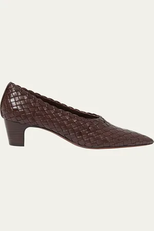 Loeffler Randall Maeve Woven Leather Kitten-Heel Pumps
