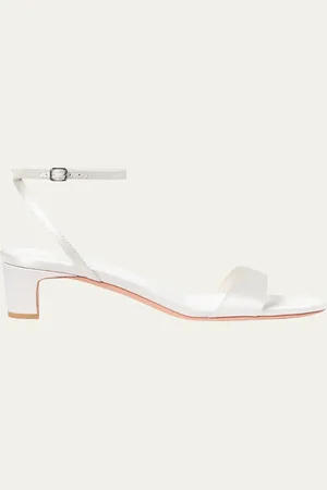 Loeffler Randall Alice Satin Ankle-Strap Kitten-Heel Sandals