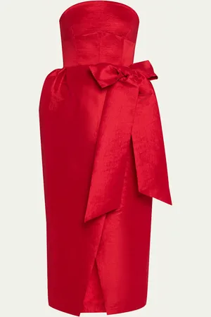 Kika Vargas Ava Strapless Long Dress with Bow