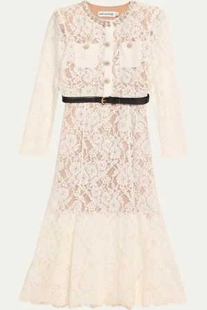 Self-Portrait Embellished Lace Midi Dress