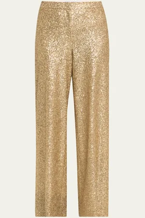 PRABAL GURUNG Sequined Wide Leg Trousers