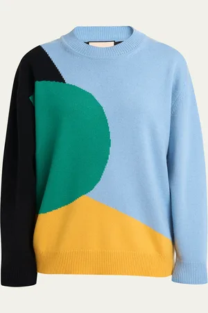 Plan C Colorblock Cashmere Knit Sweater
