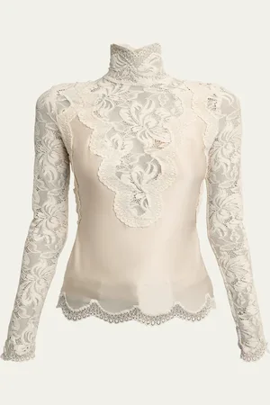 Paco rabanne High-Neck Lace Blouse
