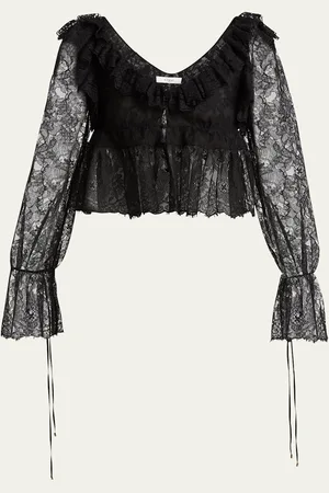 Chloé Lace Crop Peplum Top