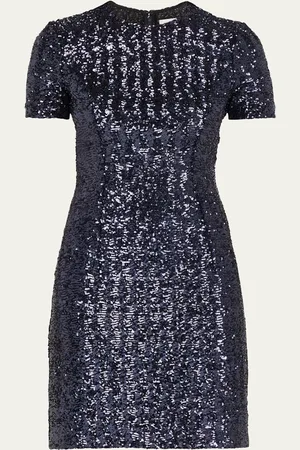 Michael Kors Sequined Short-Sleeve Mini Dress