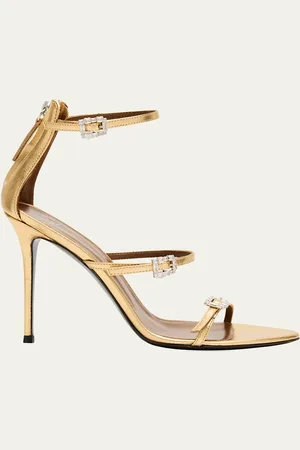 Giuseppe Zanotti Metallic Leather Ankle-Strap Sandals