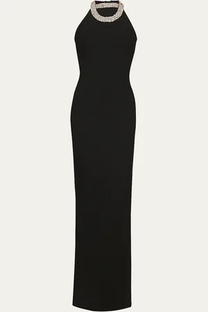 Balmain Halterneck Crystal Neck Gown