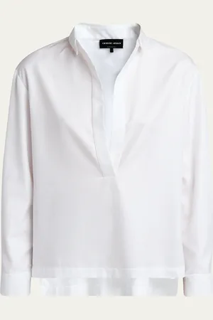Giorgio Armani Cotton Twill Tunic Blouse