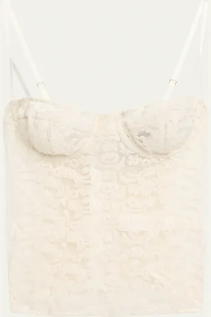 Kiki de Montparnasse Lola Stretch Tulle and Charmeuse Bustier