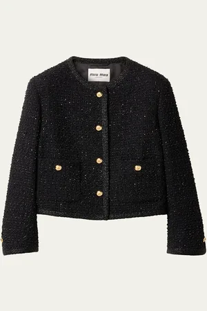 Miu Miu Metallic Wool Cropped Jacket