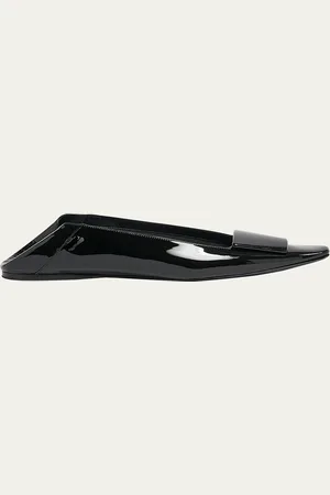 Saint Laurent Poppy Patent Buckle Foldable Ballerina Flats