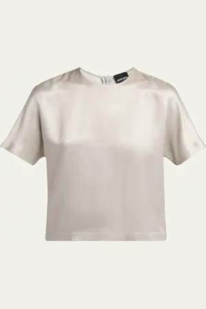 Giorgio Armani Cupro Short-Sleeve Blouse