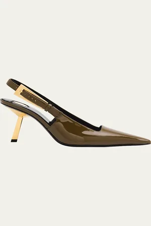Saint Laurent Lee Glossy Slingback Pumps