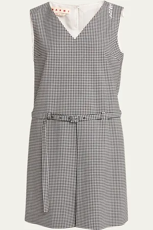 Marni Checker Belted Mini Dress