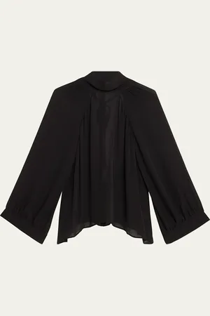 NILI LOTAN Elianna Cutout Pleated Silk Blouse