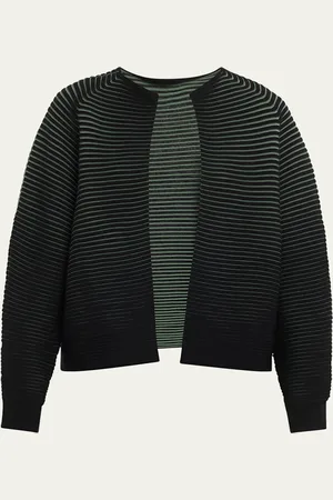 Issey Miyake Open Front Circle Knit Wool Cardigan