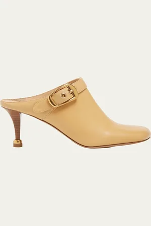 Chloé Andrea Calfskin Buckle Mule Pumps