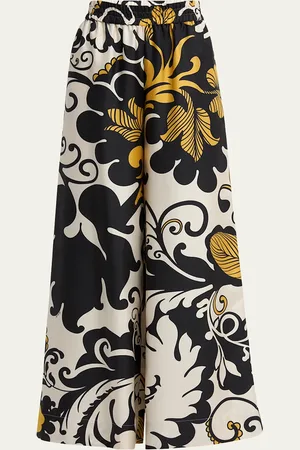 La DoubleJ Marea-Print Wide-Leg Pull-On Palazzo Pants