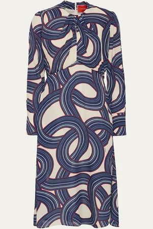 La DoubleJ Eve Abstract Long Sleeve Midi Dress