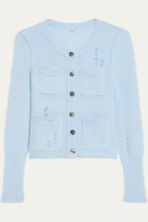 R13 Shrunken Distressed Cardigan