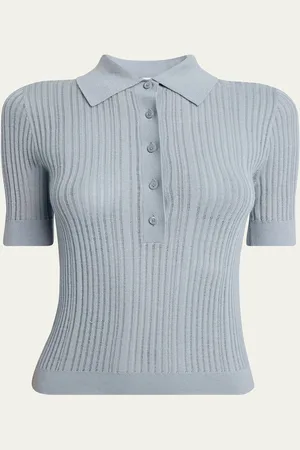 Chloé Short-Sleeve Wool Knit Polo Shirt