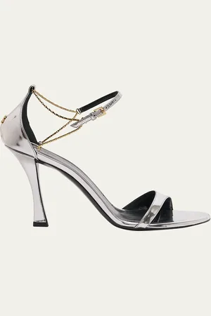Givenchy Liquid 4G Metallic Ankle-Strap Sandals