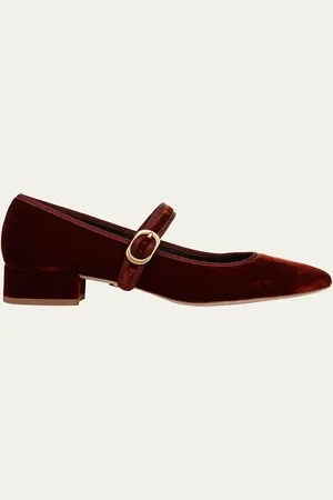 VERONICA BEARD Cade Velvet Mary Jane Ballerina Pumps