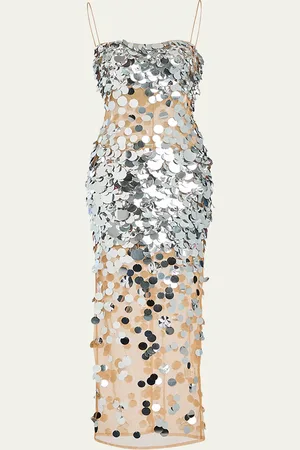 Retrofete Mischa Sequin-Embellished Sleeveless Midi Dress