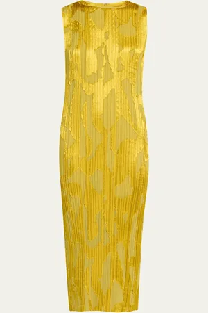 Jason Wu Abstract Fil Coupe Pleated Midi Shift Dress