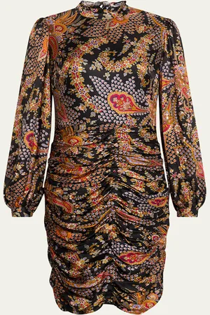 Kobi Halperin Elizabeth Ruched Floral-Print Mini Dress