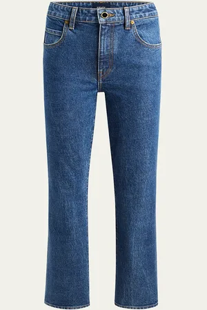 Khaite The Vivian Cropped Boot-Cut Jeans
