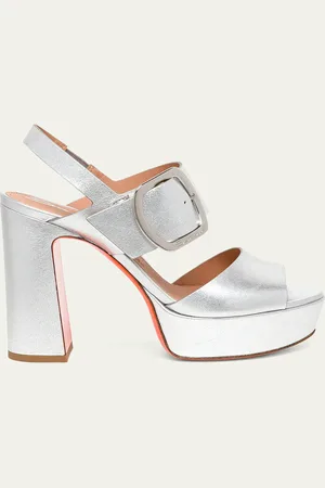 santoni Bruxel Metallic Buckle Platform Sandals