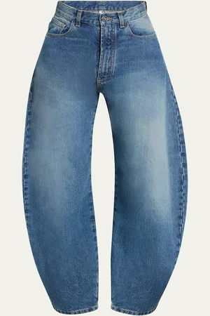 Alaïa Mid-Rise Wide-Leg Barrel Jeans