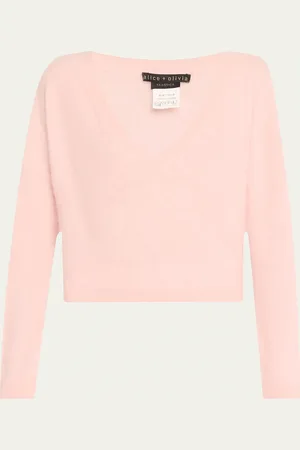 ALICE+OLIVIA Williams V-Neck Cashmere Pullover