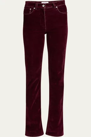 Salvatore Ferragamo Flock Velvet Straight Leg Pants