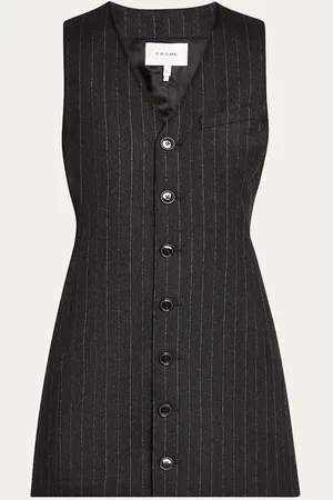 Frame Sleeveless Pinstripe Suiting Dress