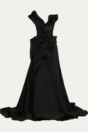 MATICEVSKI Ironworks Strapless Ruffle Gown