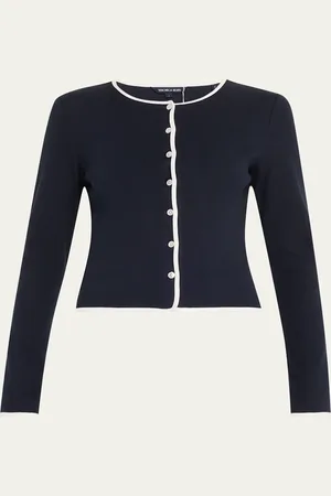 VERONICA BEARD Wilmer Contrast Trim Cardigan