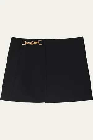 Burberry Mini Wool Skirt with Horse Clip