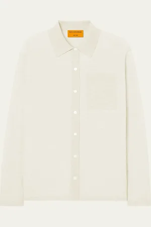 Guest In Residence Showtime Cashmere Collared Button-Front Shirt