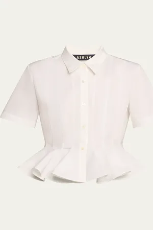 Ashlyn Lulu Half-Sleeve Peplum Blouse