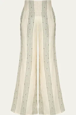 JOHANNA ORTIZ Sailing The Ocean Stripe Wide Leg Linen Pants