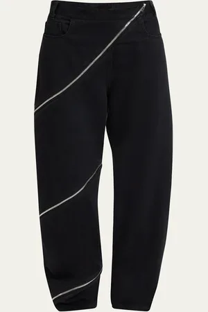 Alaïa Zipper Spiral Straight-Leg Pants