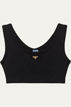 Prada Jersey Cropped Tank Top